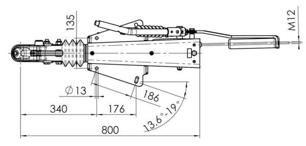 Vetopää AL-KO 240166 3500kg V-aisalle.