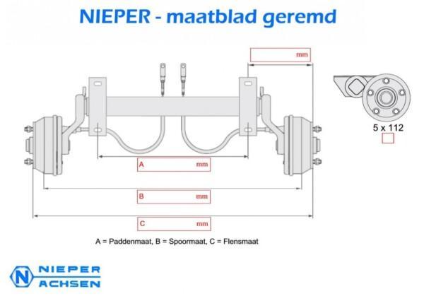 Nieper kumijousiakseli 1350 kg