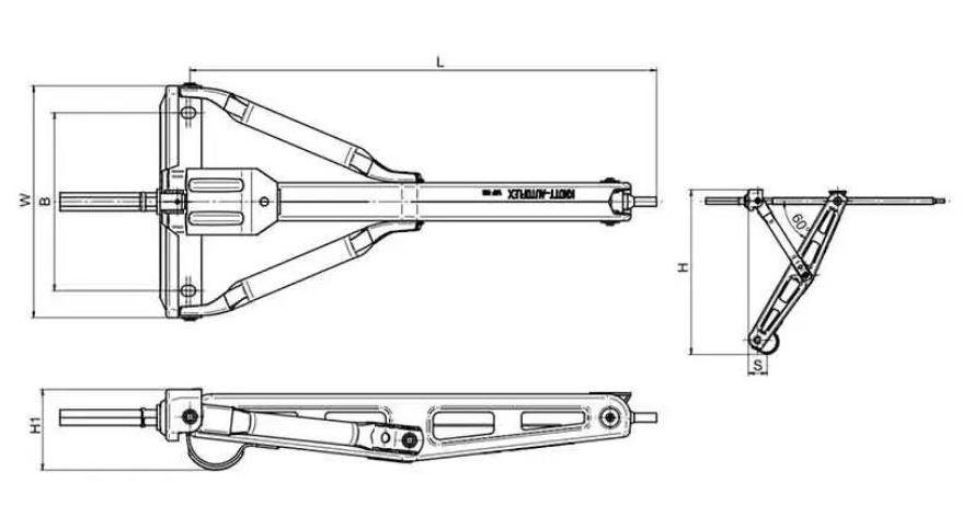 Kulmatuki KNOTT WHF 003, 1100kg T-malli